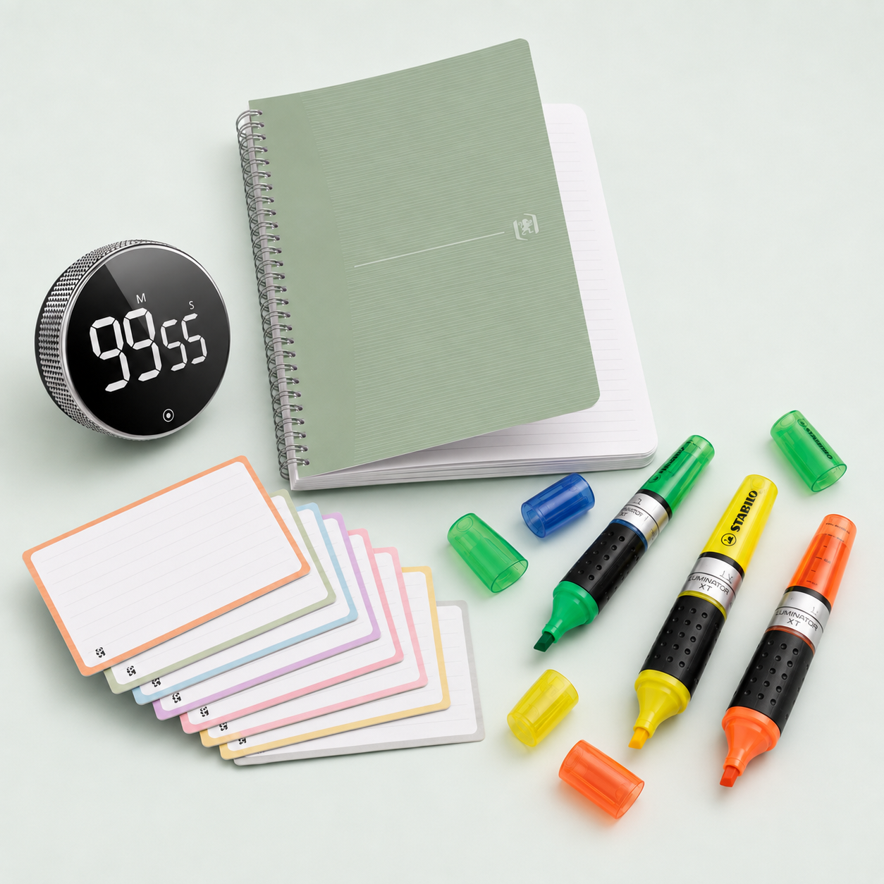 Scholis Toets Bundel | Flashcards, Horloge d'Étude et Surligneurs pour la Semaine de Contrôles