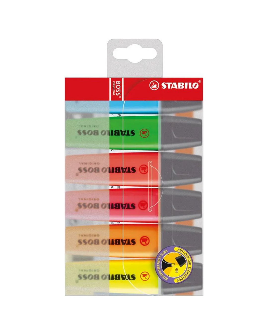STABILO BOSS ORIGINAL markeerstiften etui – set van 6 neonkleuren