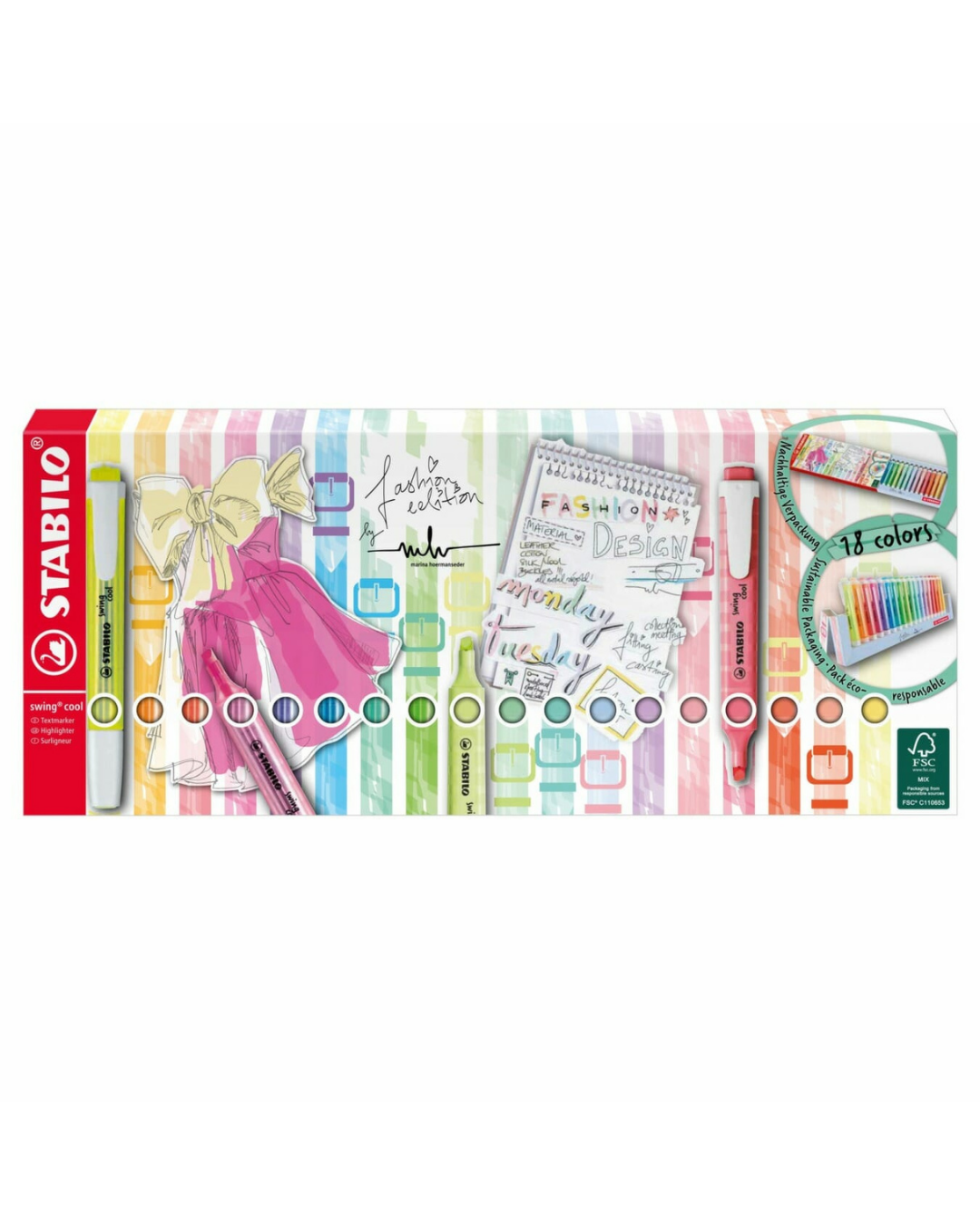 STABILO Swing Cool Deskset 18 kleuren – schoolbenodigdheden Scholis