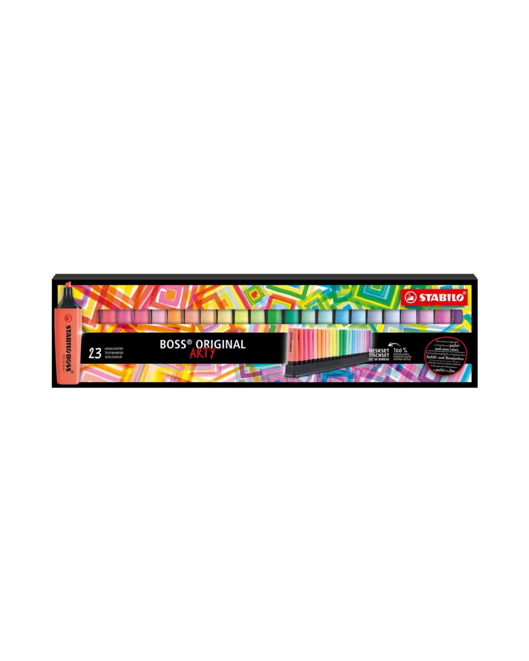 STABILO BOSS ORIGINAL Deskset zijaanzicht – compact bureau-formaat