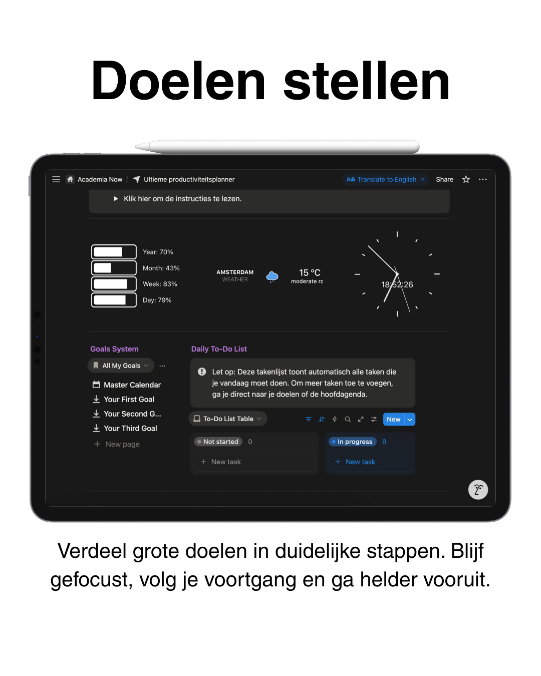 Ultieme productiviteitsplanner Notion-template: taken en tijd plannen (afbeelding 2)